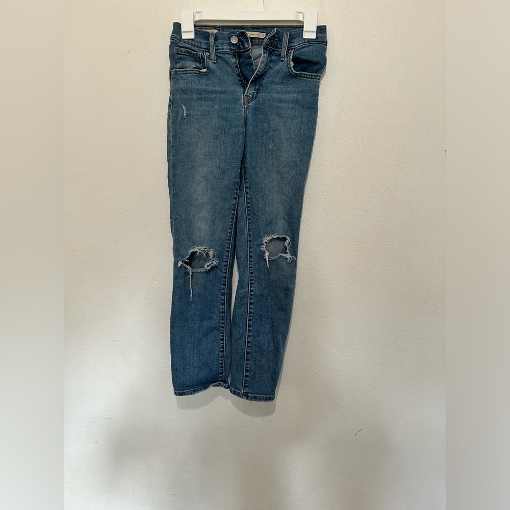 LEVIS High Rise Straight Crop Jeans